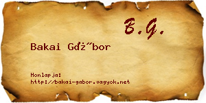 Bakai Gábor névjegykártya