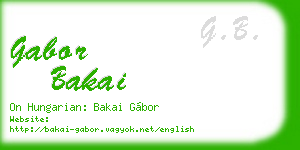 gabor bakai business card