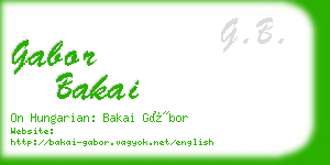 gabor bakai business card